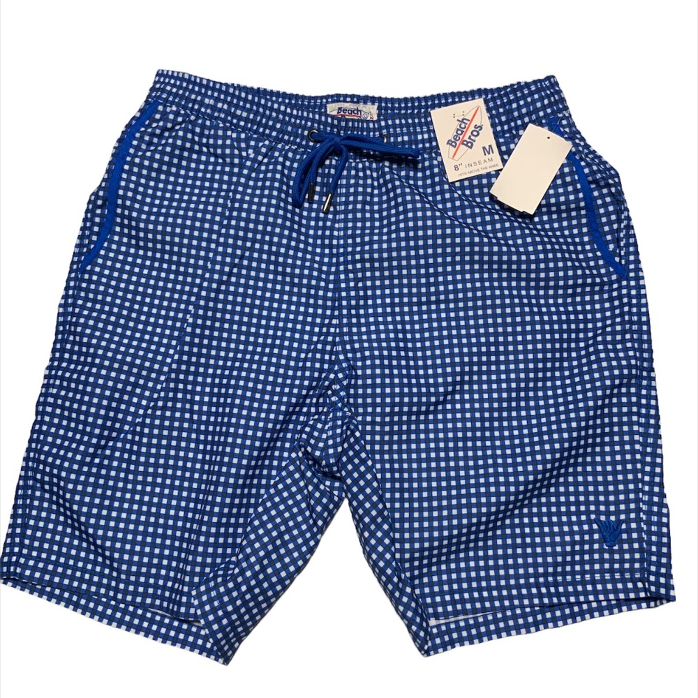 NWT Beach Bros Checkered Beach Board Swim Shorts